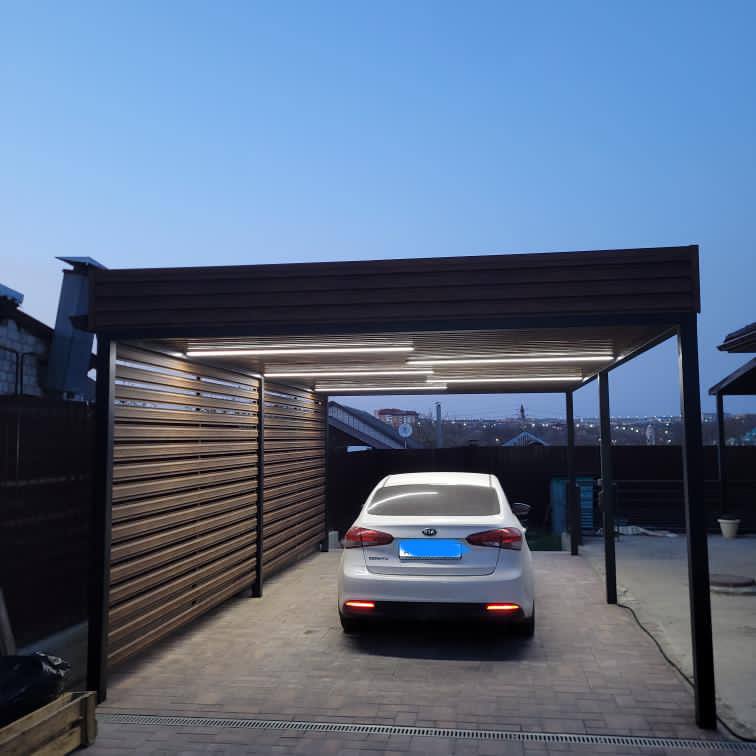 Пергола из евроштакетника широкого Каштан Printech фото 2 в Славгороде