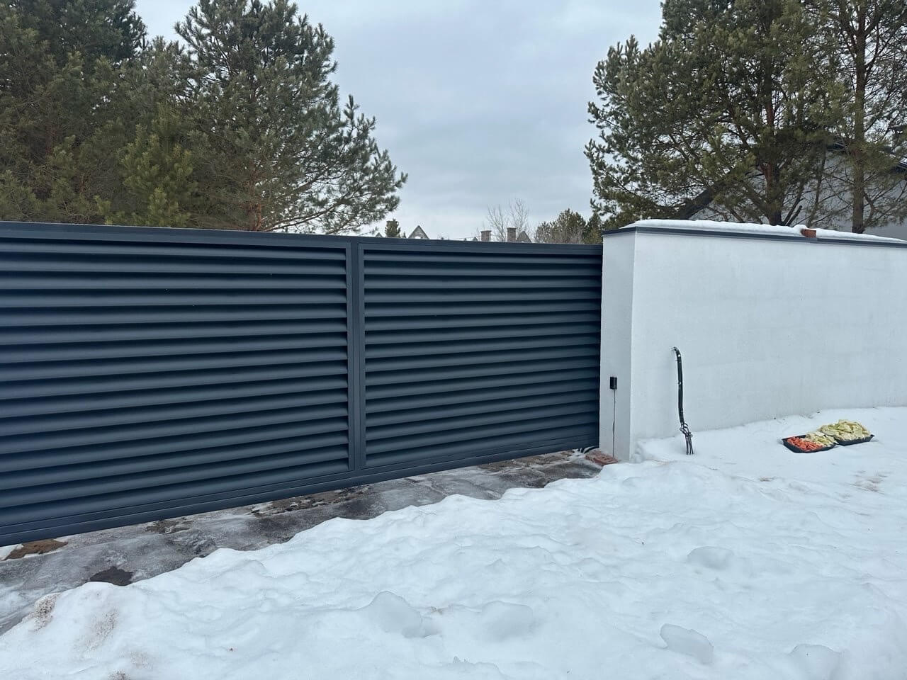 Забор-жалюзи 76м RAL7024/7024 Серый Графит двусторонний МАТТЕ фото 2 в Славгороде